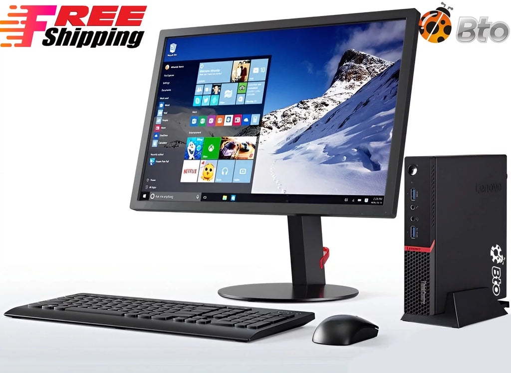 Restored Desktop Mini PC Intel Pentium 2.64GHz Processor 8GB RAM 128GB SSD 19 Inch LCD Wifi Adapter Keyboard Mouse Windows 10 Pro X56862