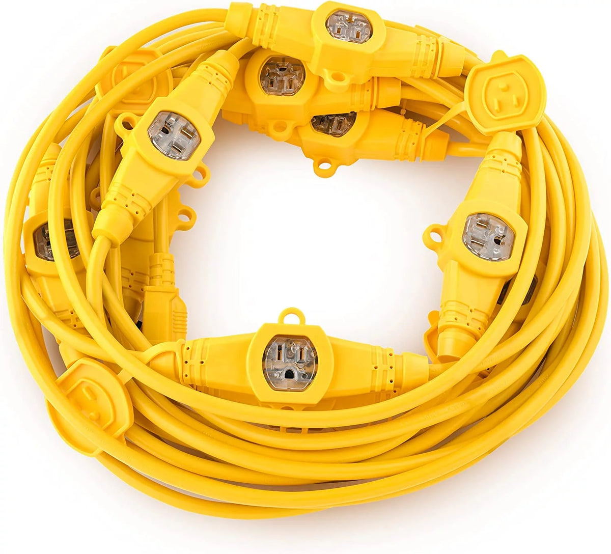50FT Yellow Power Extension Cord 14 Gauge SJTW Cable H2997