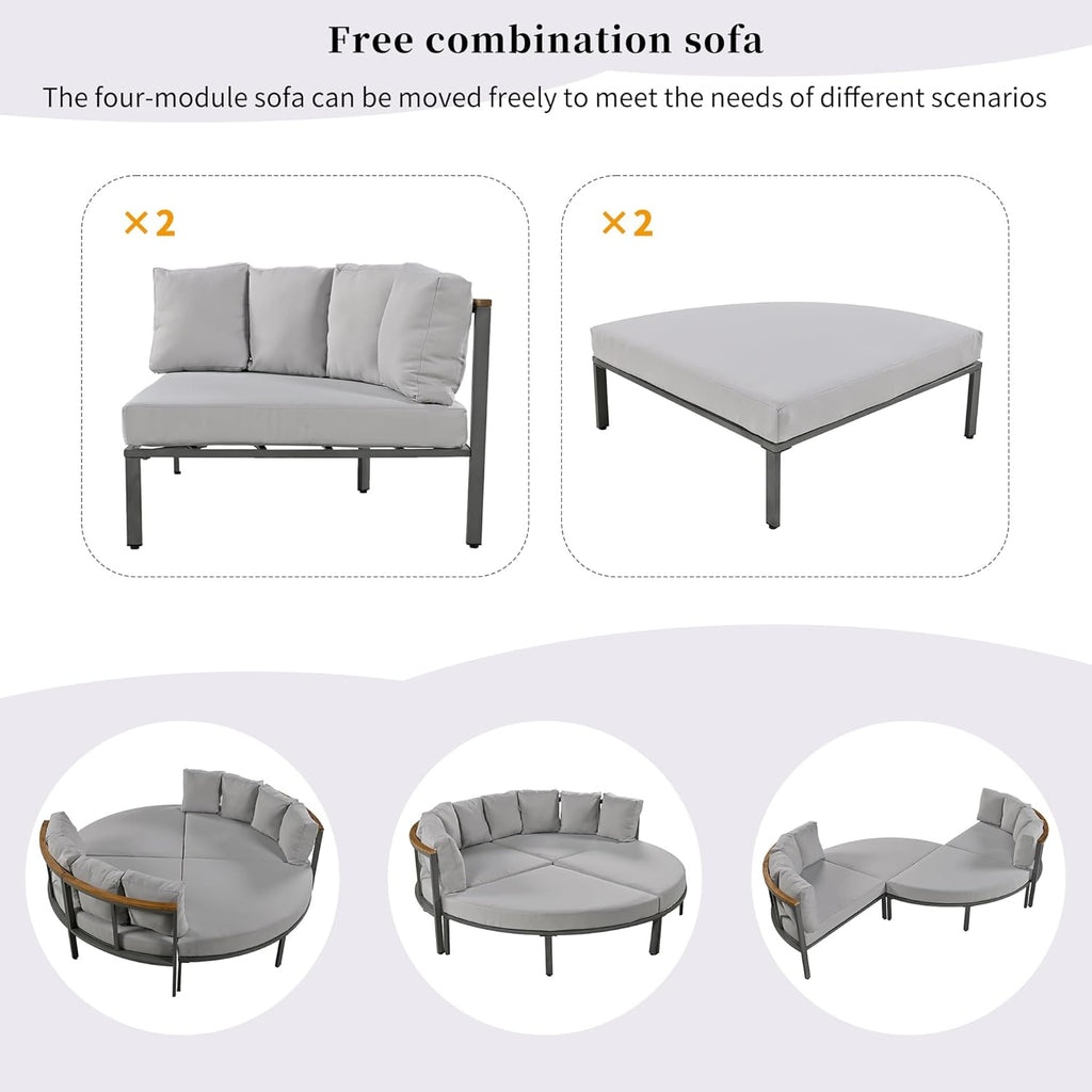 Grey Lounge Sofa Bed E9731