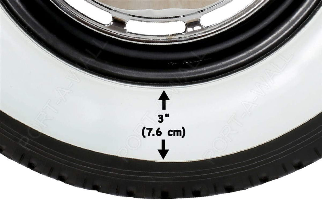16" X3" Wide White Tire Insert Trim Set 4 pcs S82881