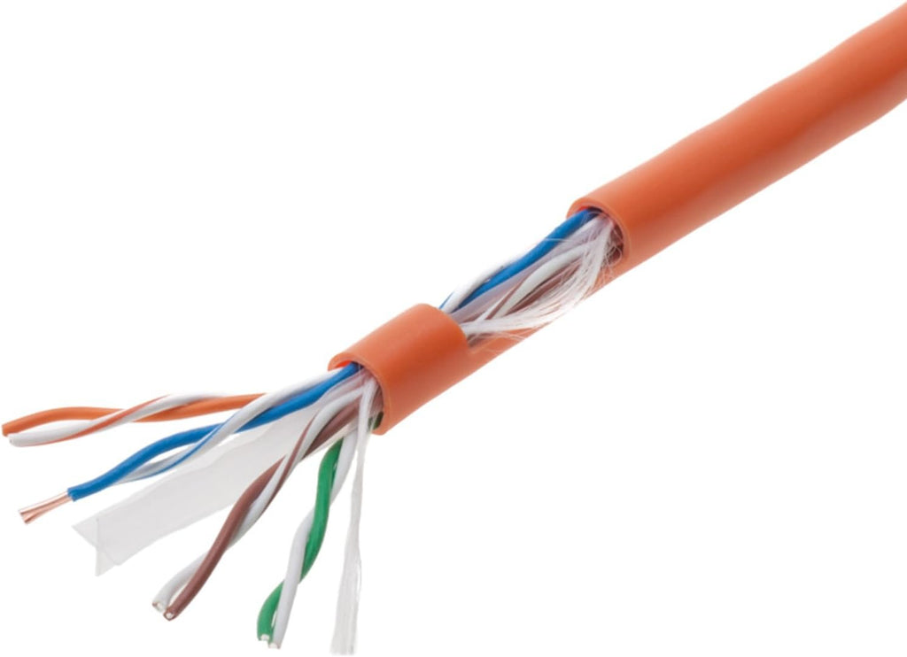 1000ft CAT6 Solid UTP 23AWG Ethernet Cable Orange I94377