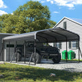 Grey Heavy Duty Galvanized Steel Carport Canopy 12x20 FT X70825