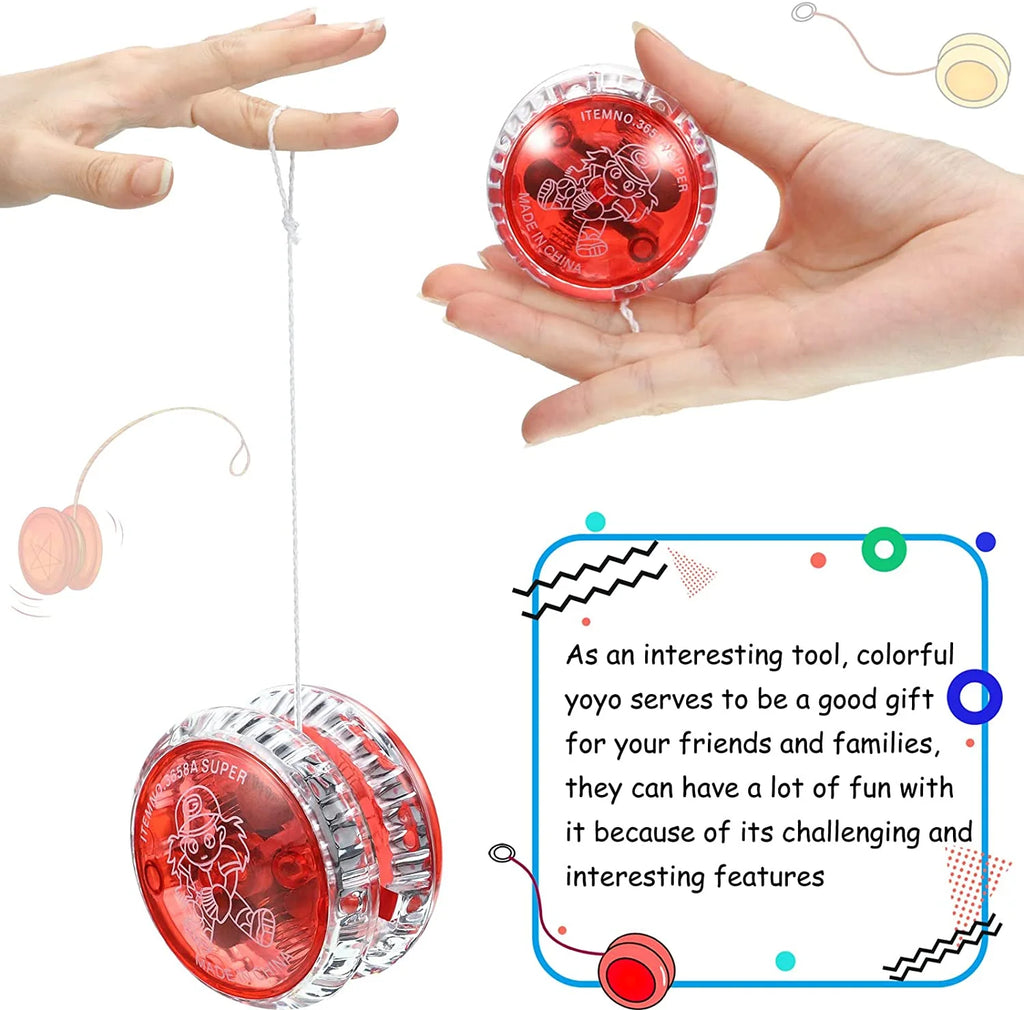 6 Pieces LED Light Plastic Yoyo M9803