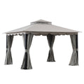 10x11 ft. Steel Gazebo with 2-Tier Hip Roof, Gray X855