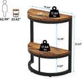 2-Tier Half Round End Table with Storage Shelf J10300