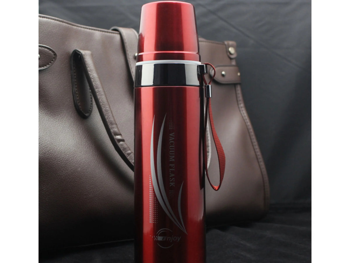 Silver Stainless Steel Vacuum Flask 750ML Water Bottle O97940