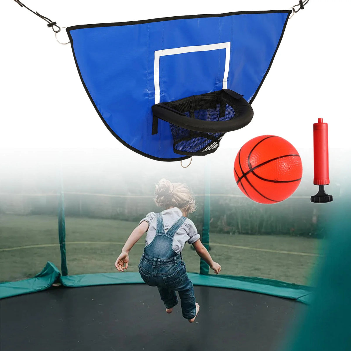 Mini Basketball Hoop for Trampoline with Ball Pump B89471