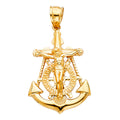 14k Yellow Gold Mariner Crucifix Pendant Necklace 19x25mm 2.1 Grams W425080