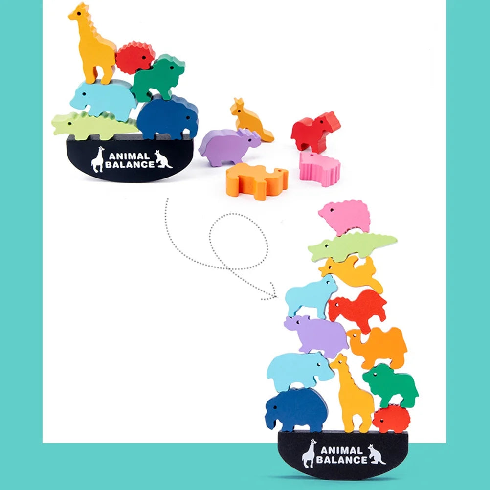 Animal Pattern Wooden Building Blocks Toy S378530