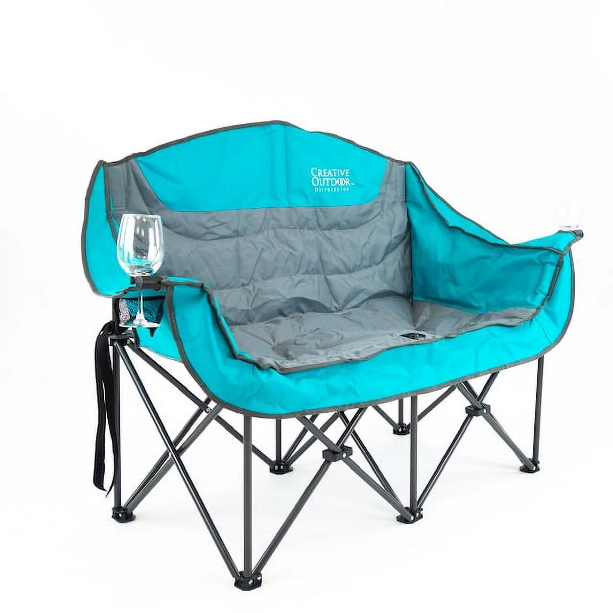 Teal Gray Two Seat Loveseat U157