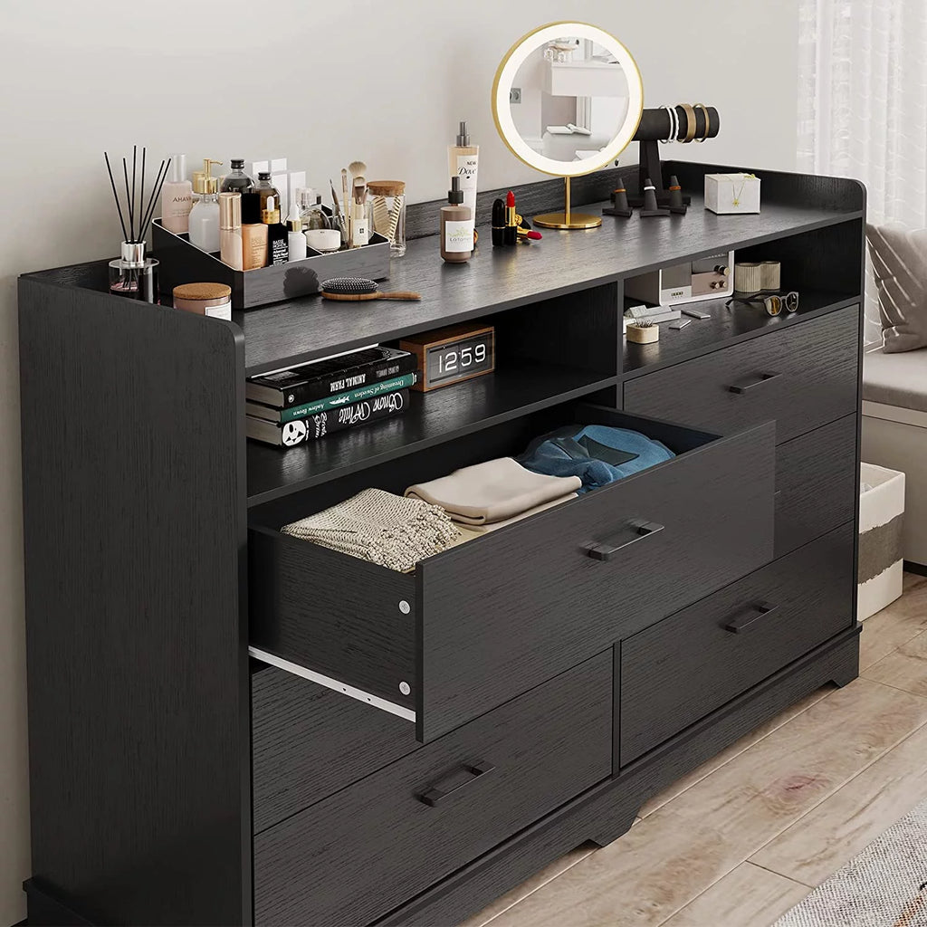 Black 6 Drawer Dresser R972066