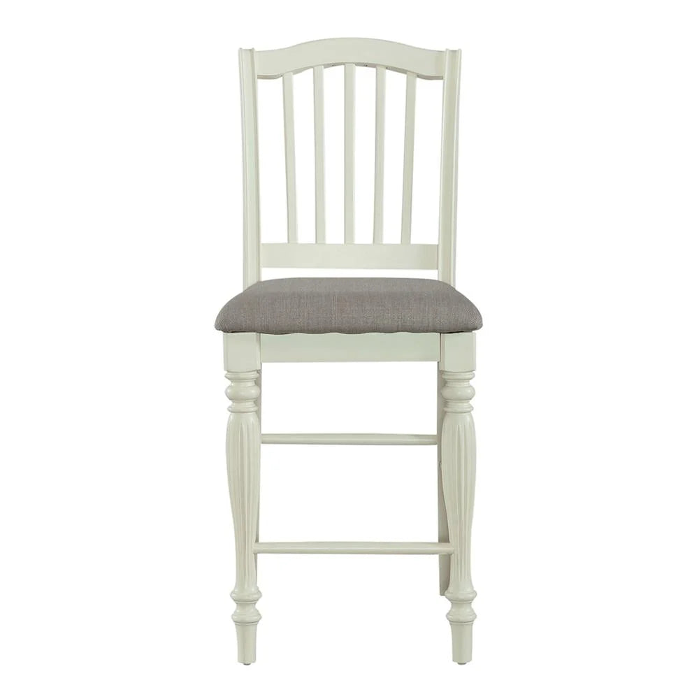 White Slat Back Counter Chair Set of 2 O53657