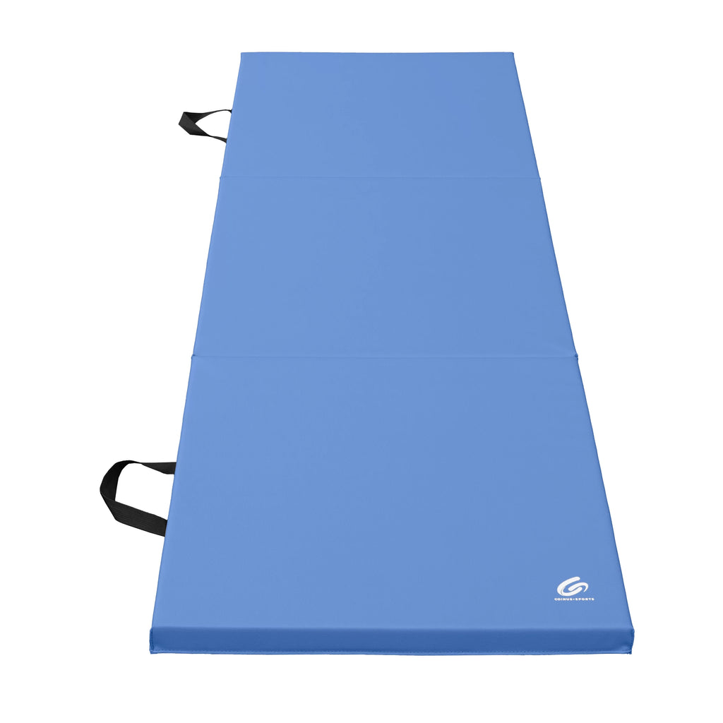 Black Tri-Fold Exercise Mat with Handles J316
