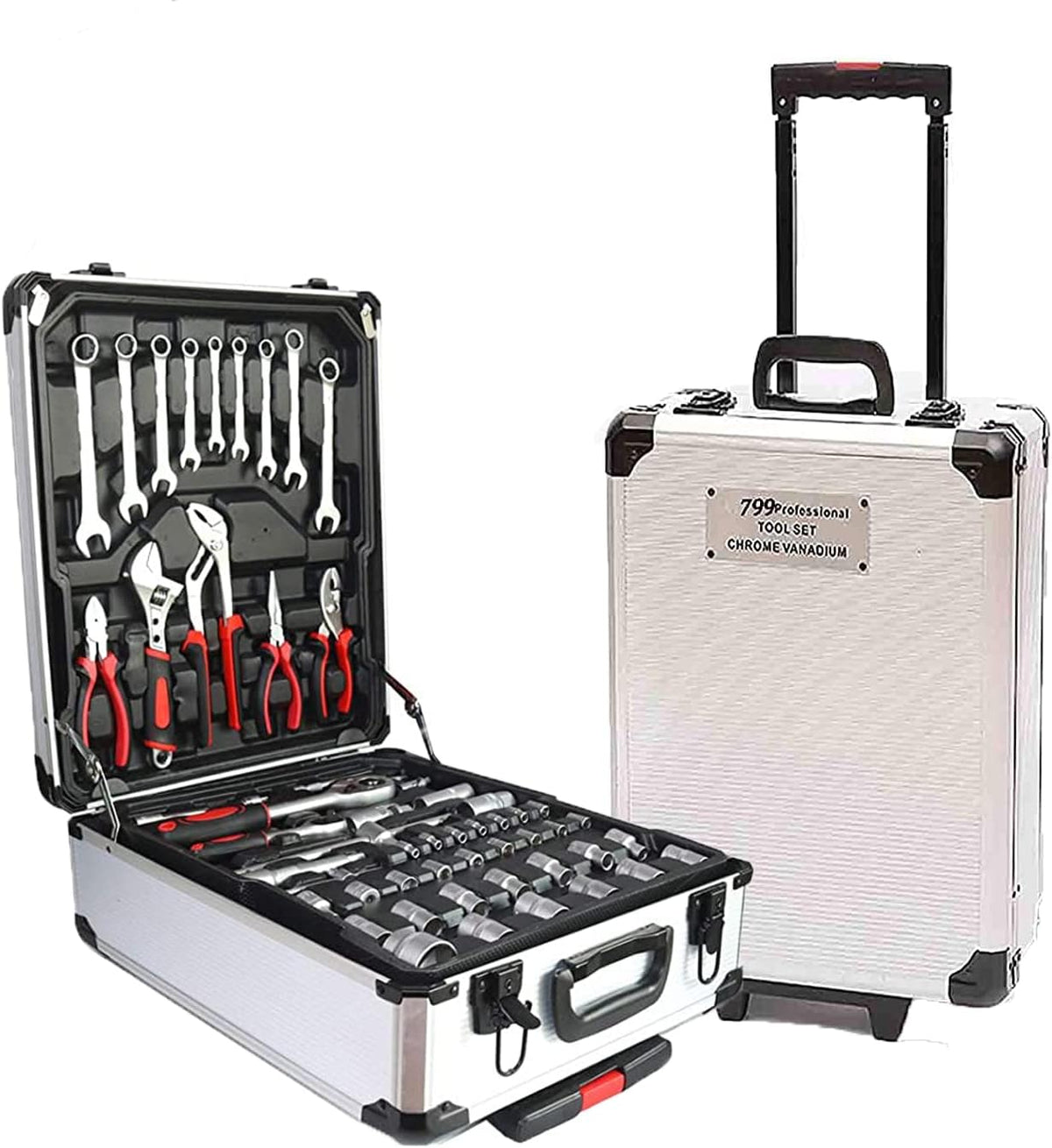 Black Portable Hand Tool Set with Toolbox I62850
