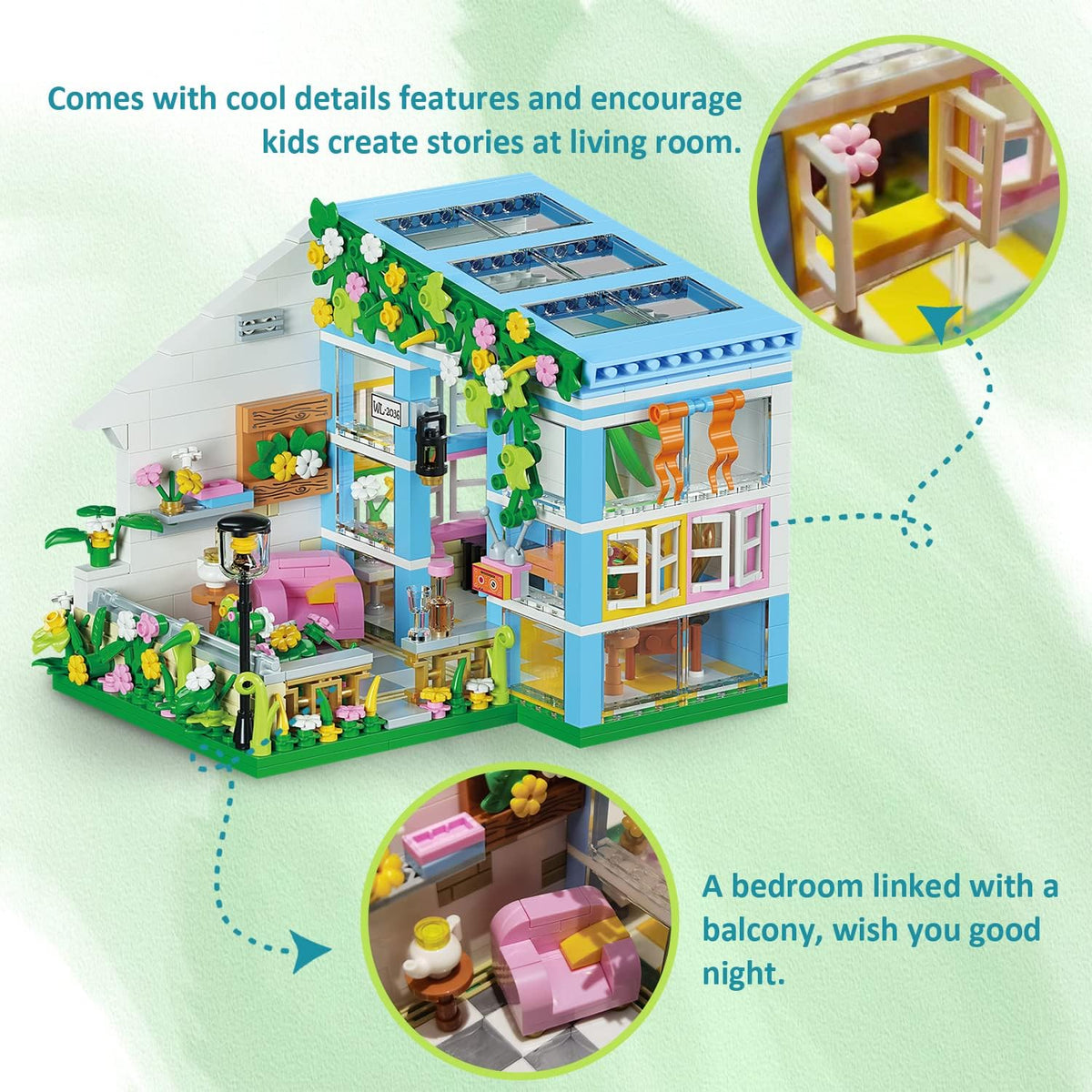 Flower House Building Toys Garden Building Blocks Sets for Kids Y5862