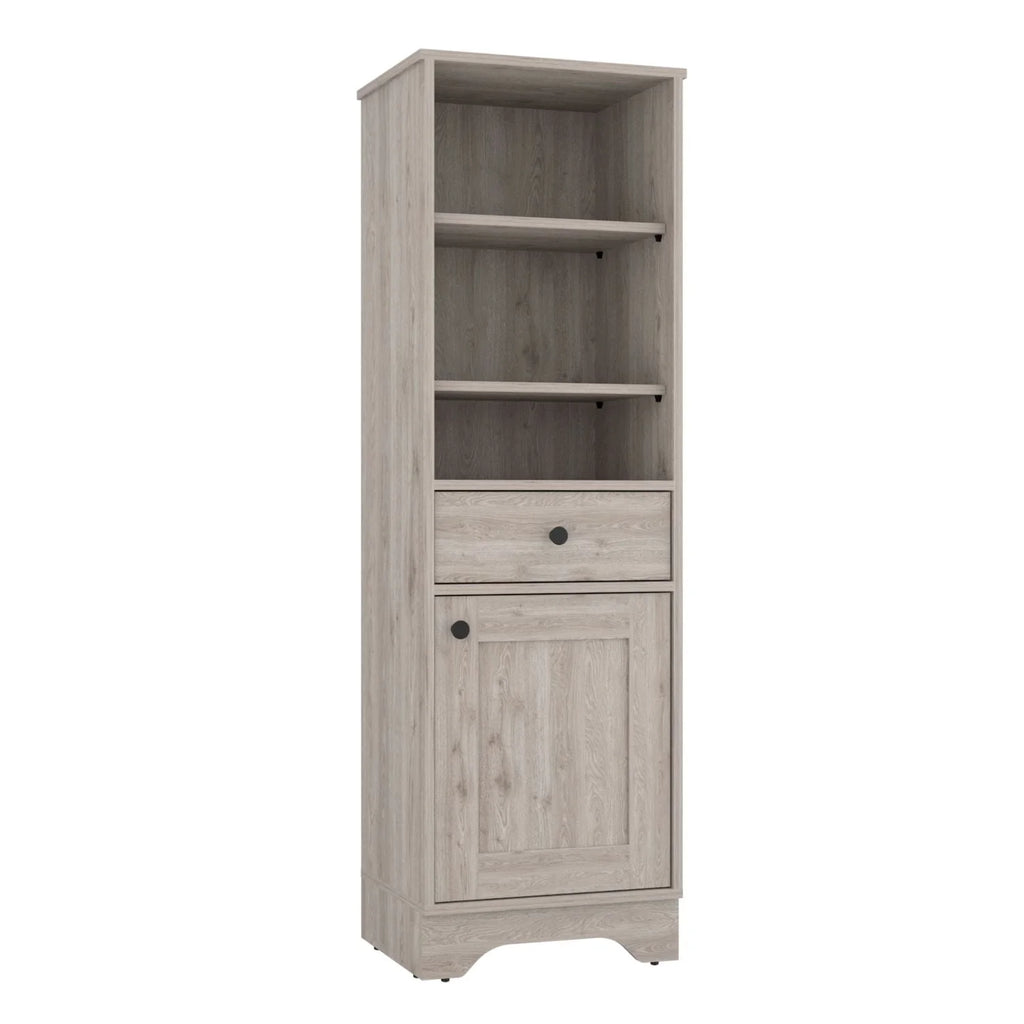 Light Oak & White Single Door Cabinet W452