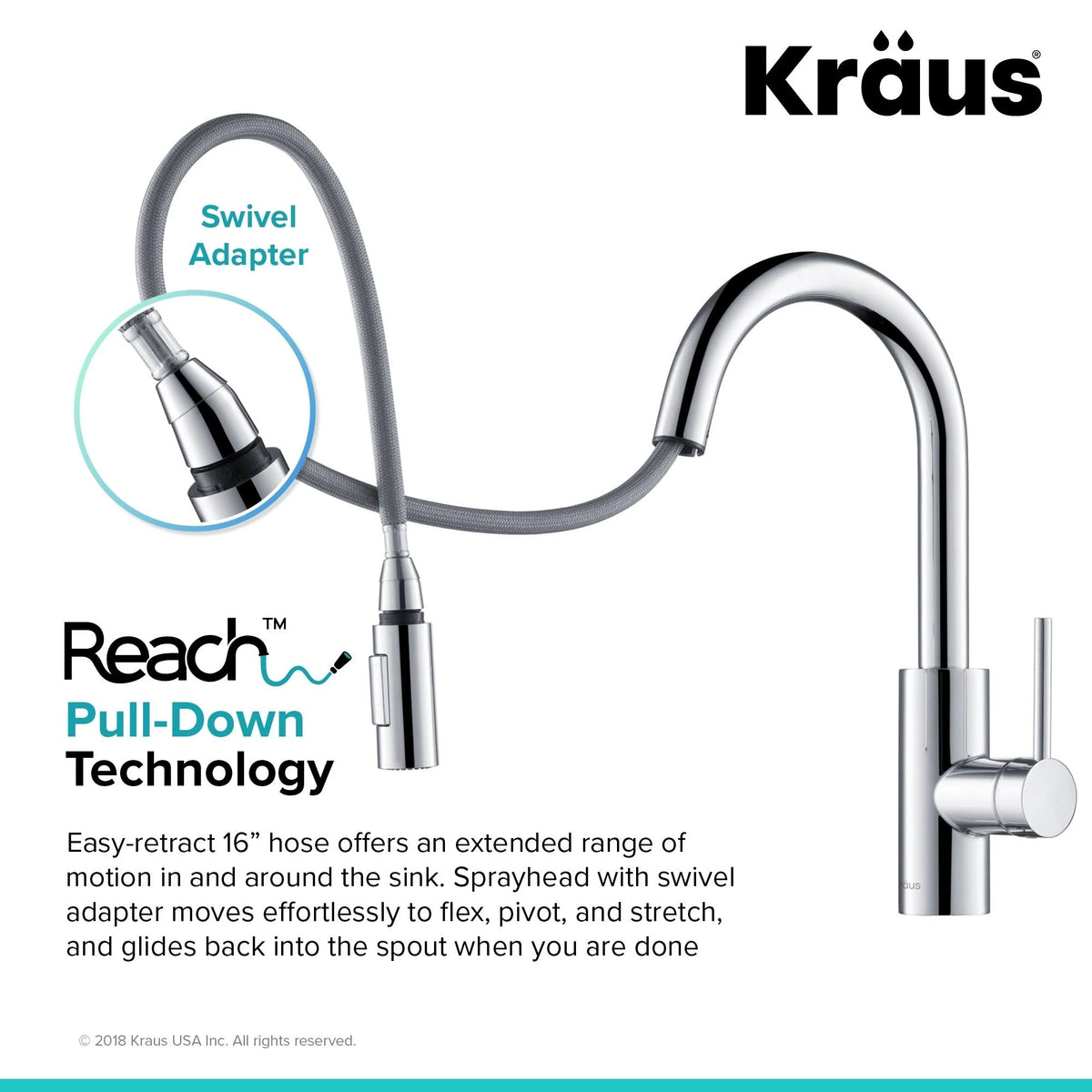 2-Function 1-Handle Pulldown Kitchen Faucet with Dispenser Faucet R801