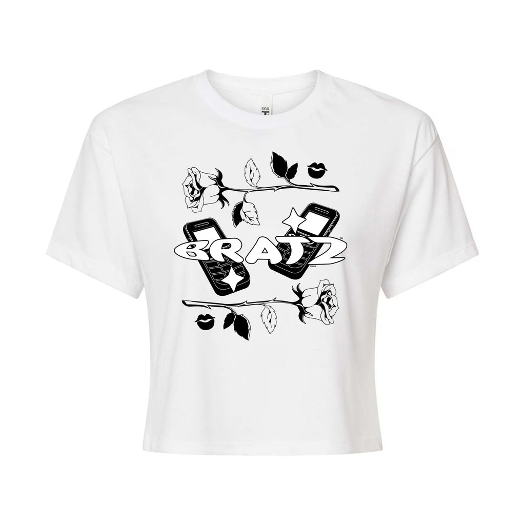 Juniors Cropped Cotton Blend T-Shirt F24814
