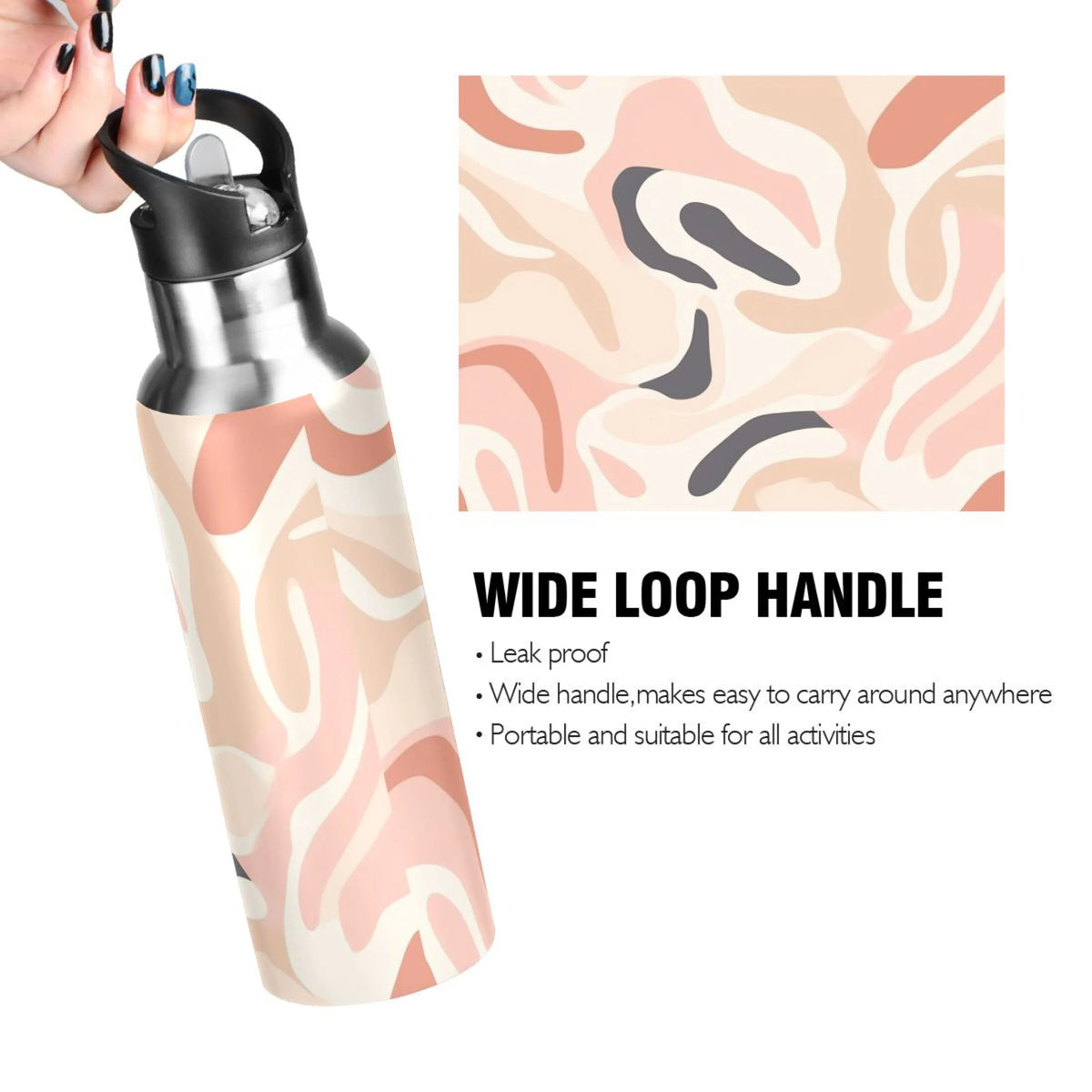 Insulated Stainless Steel Water Bottle with Straw Lid 20 oz I437191