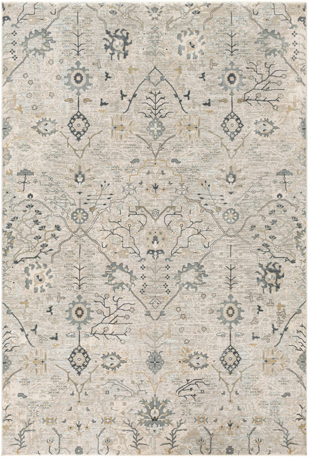 Blue Grey Beige 9' x 12' Area Rug X74835