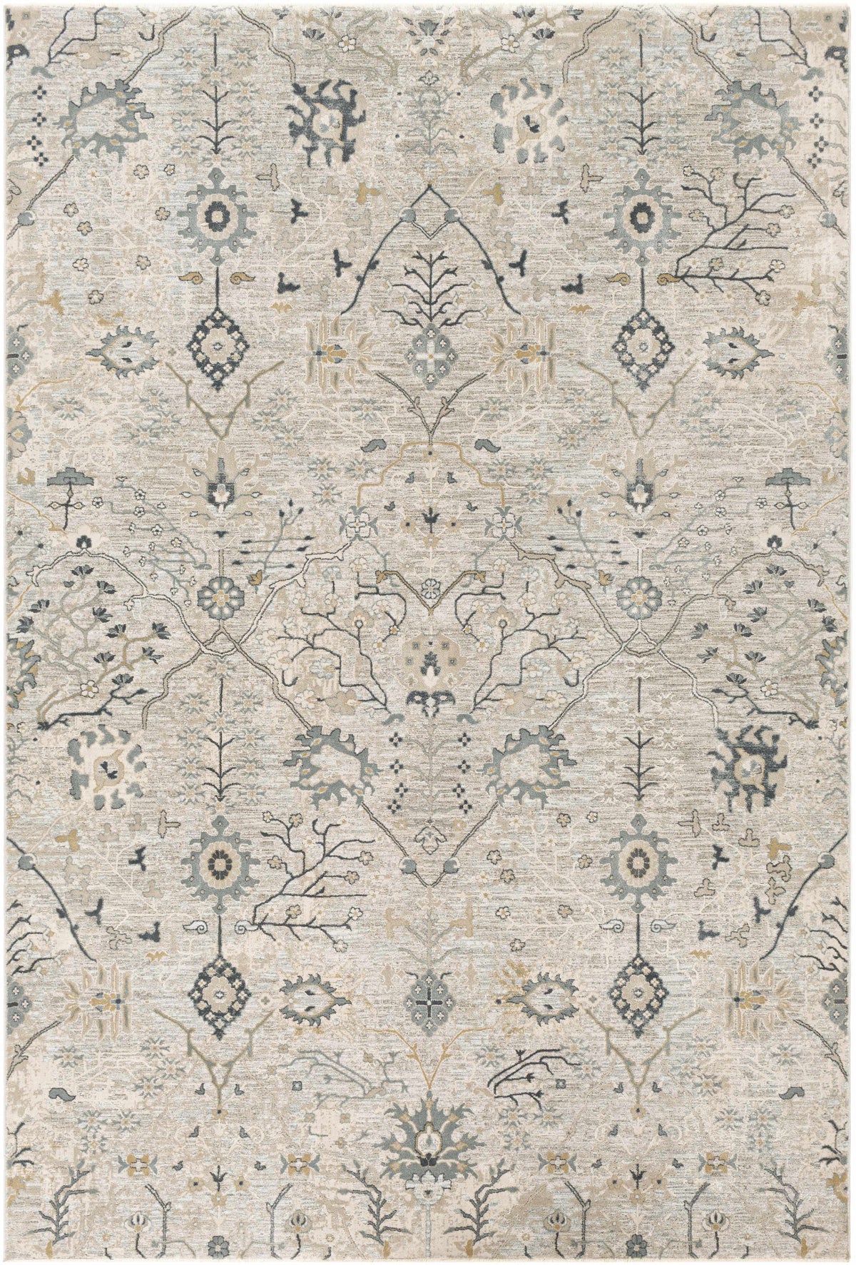 Blue Grey Beige 9' x 12' Area Rug X74835