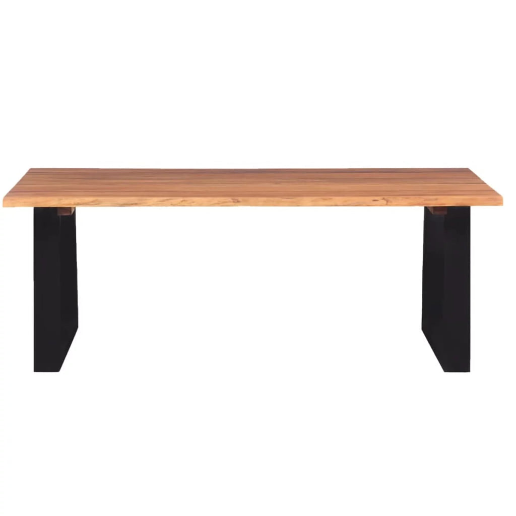 Acacia Wood Coffee Table with Metal Legs P59367