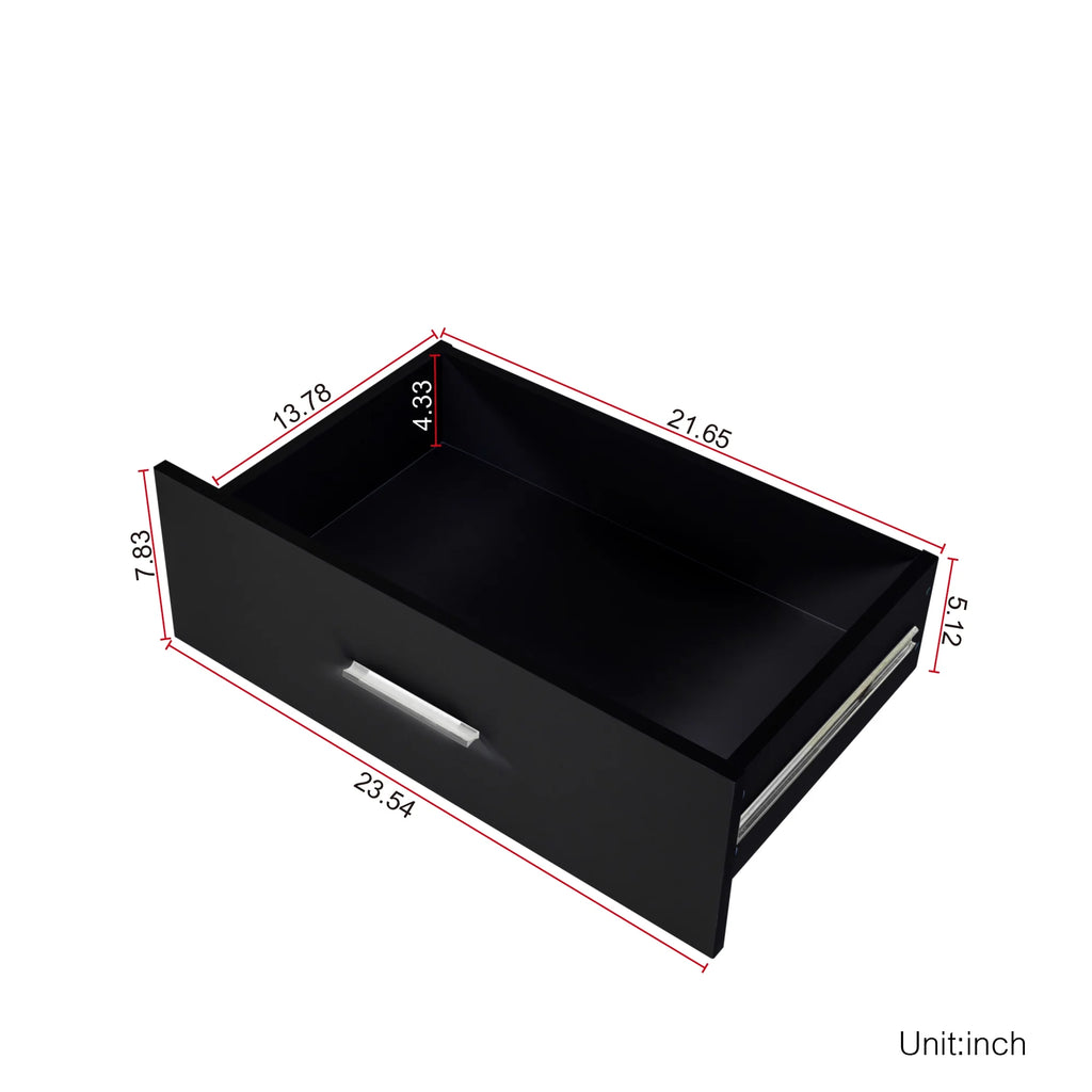 Black 6 Drawer Wood Dresser S6318