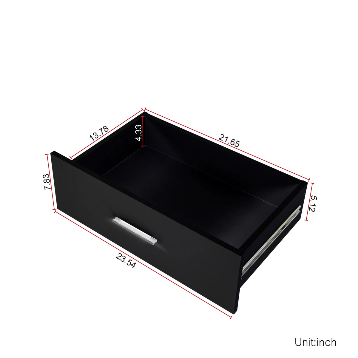 Black 6 Drawer Wood Dresser S6318