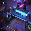 48" L Shaped Gaming Desk with LED Lights A619
