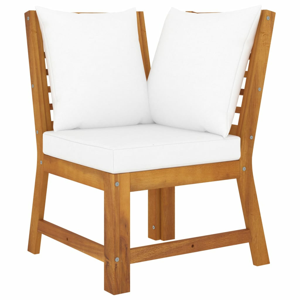 6 Piece Patio Lounge Set with Cushions Acacia Wood Outdoor Sectional Set R73497