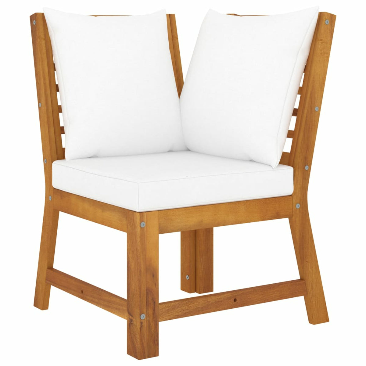6 Piece Patio Lounge Set with Cushions Acacia Wood Outdoor Sectional Set R73497