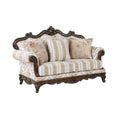 Pattern Fabric Loveseat Sofa with 3 Pillows I492