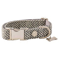 Tweed Dog Collar Quick Release Metal Safety Buckle N747