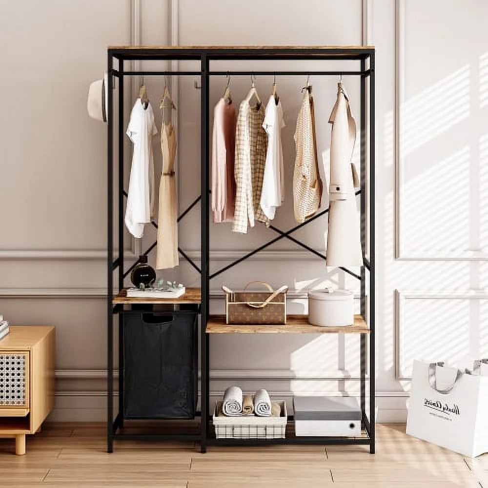 Portable Freestanding Clothing Rack with Oxford Cloth Storage Bag K524774