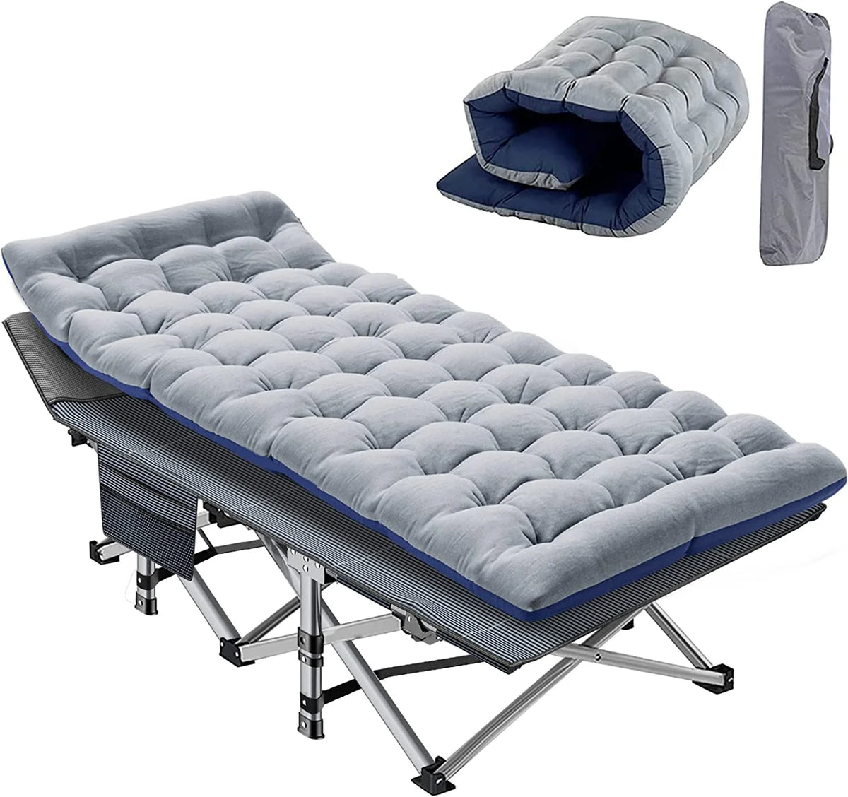 Folding Camping Cot with Mattress & Carry Bag E506