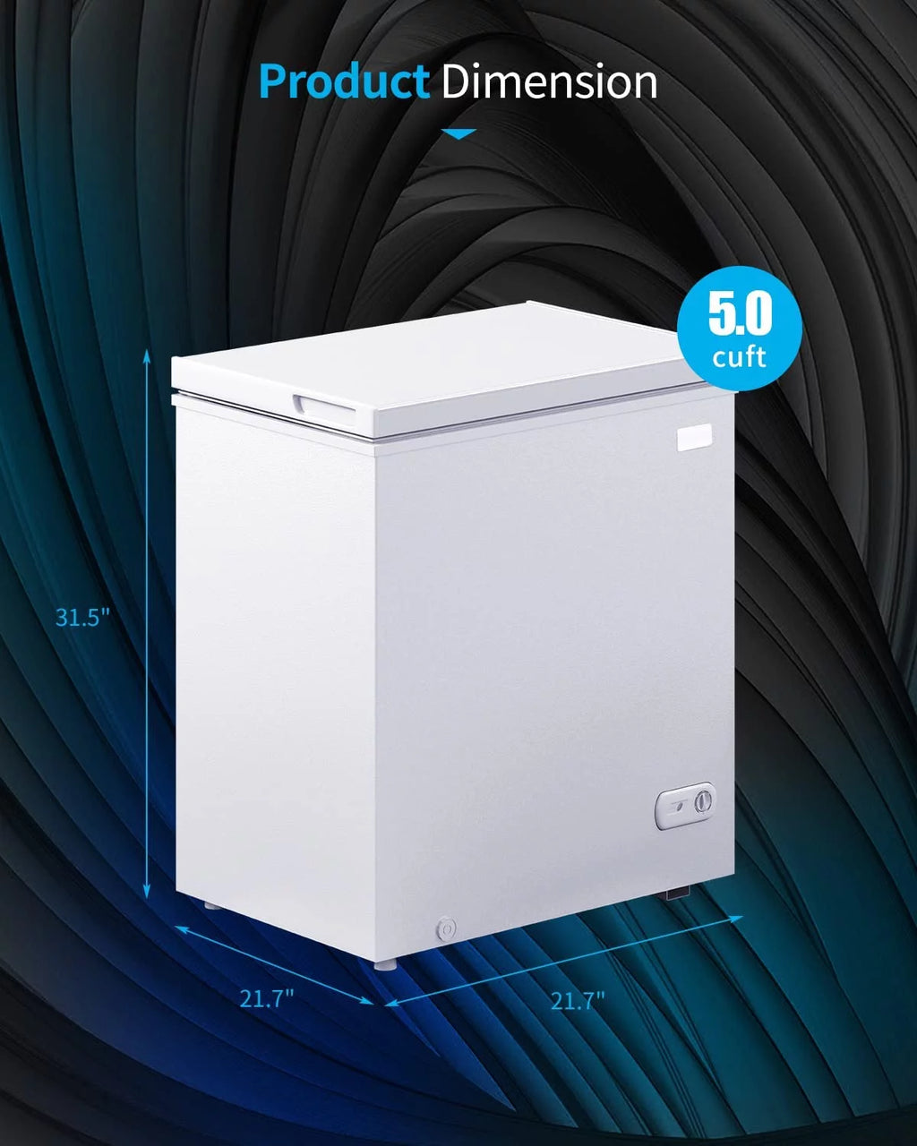 5.0 Cu ft White Chest Freezer with Storage Basket H4936