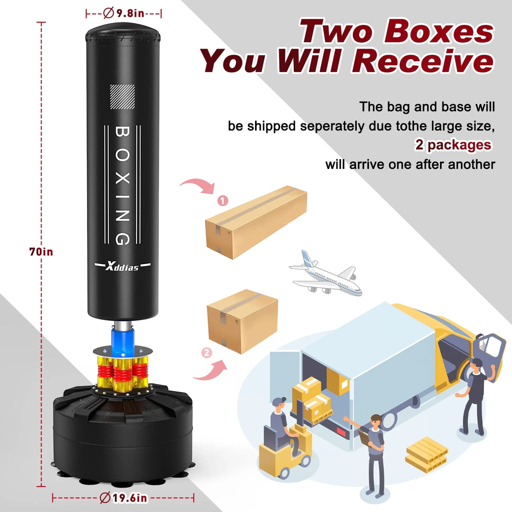 Punching Bag with Stand 70''-205lbs Freestanding L825403