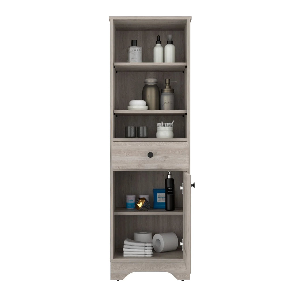 Light Oak & White Single Door Cabinet W452