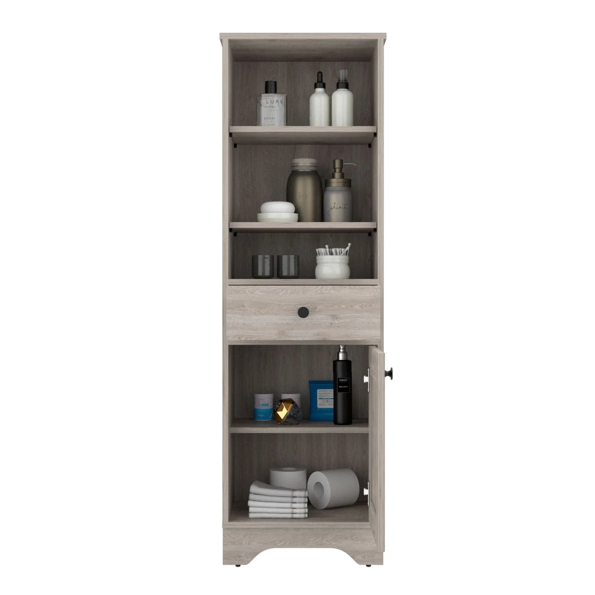 Light Oak & White Single Door Cabinet W452