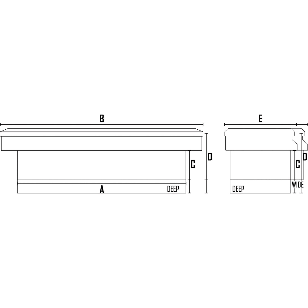 Slim Lo-Pro Aluminum Crossbed Truck Box - 70in. L547