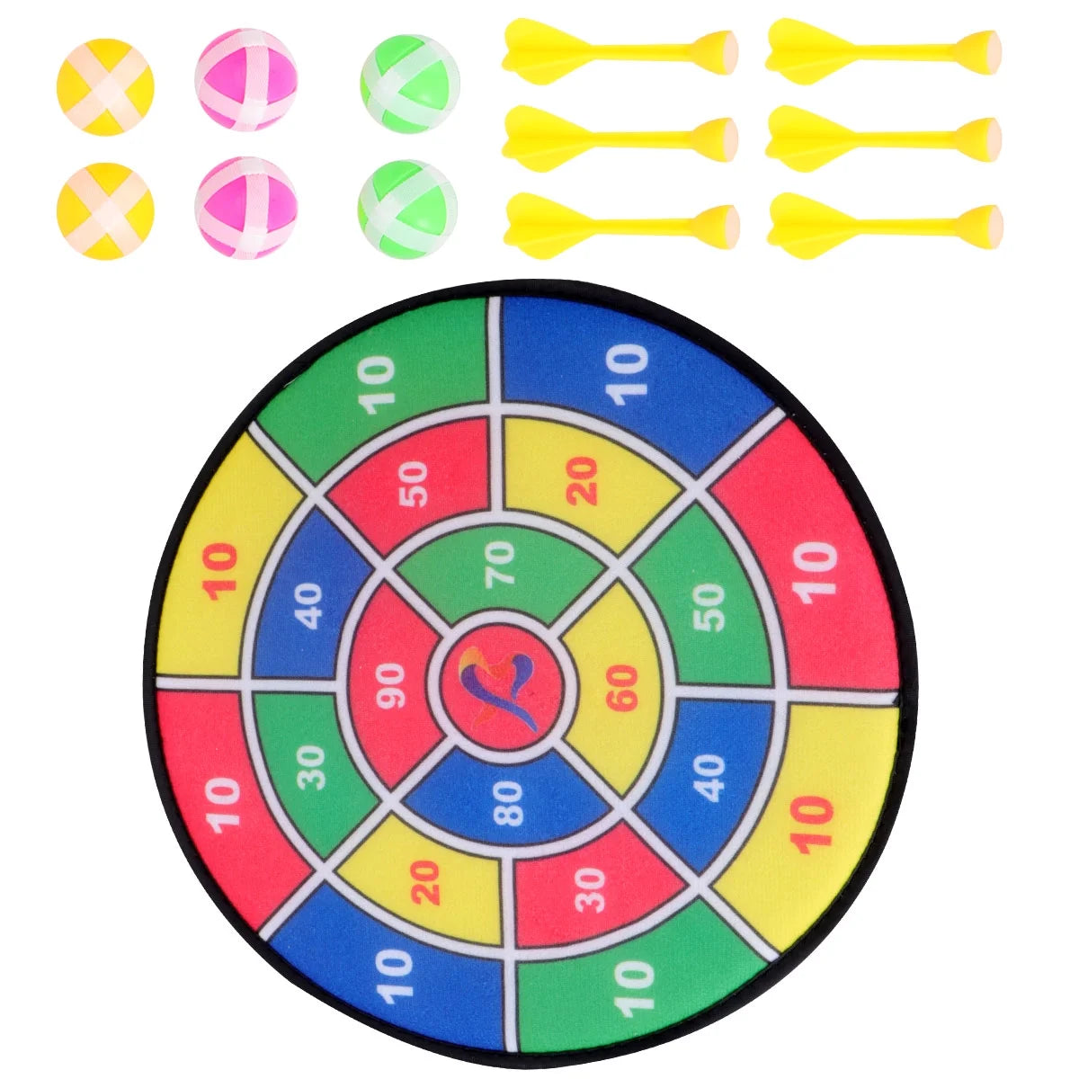 Safety Dart Board Toys Sticky Ball Shooting Toy (30cm, 6pcs Sticky Ball and 6pcs Darts) A51167