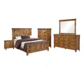 5-Piece Wood Queen Panel Bedroom Set in Brown Q95299