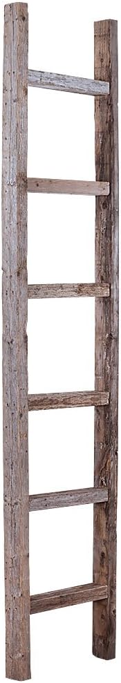 Rustic Farmhouse Decorative Ladder 6ft Weathered Gray C202