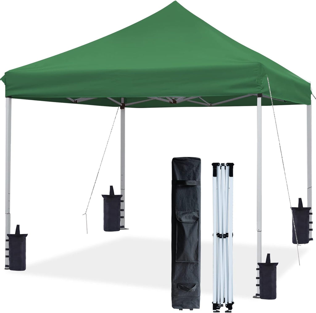 White 10'x15' Pop Up Canopy Tent with Wheeled Carry Bag V7442