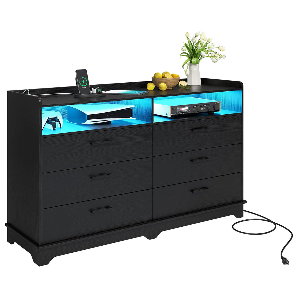 Black 6 Drawer Dresser R972066