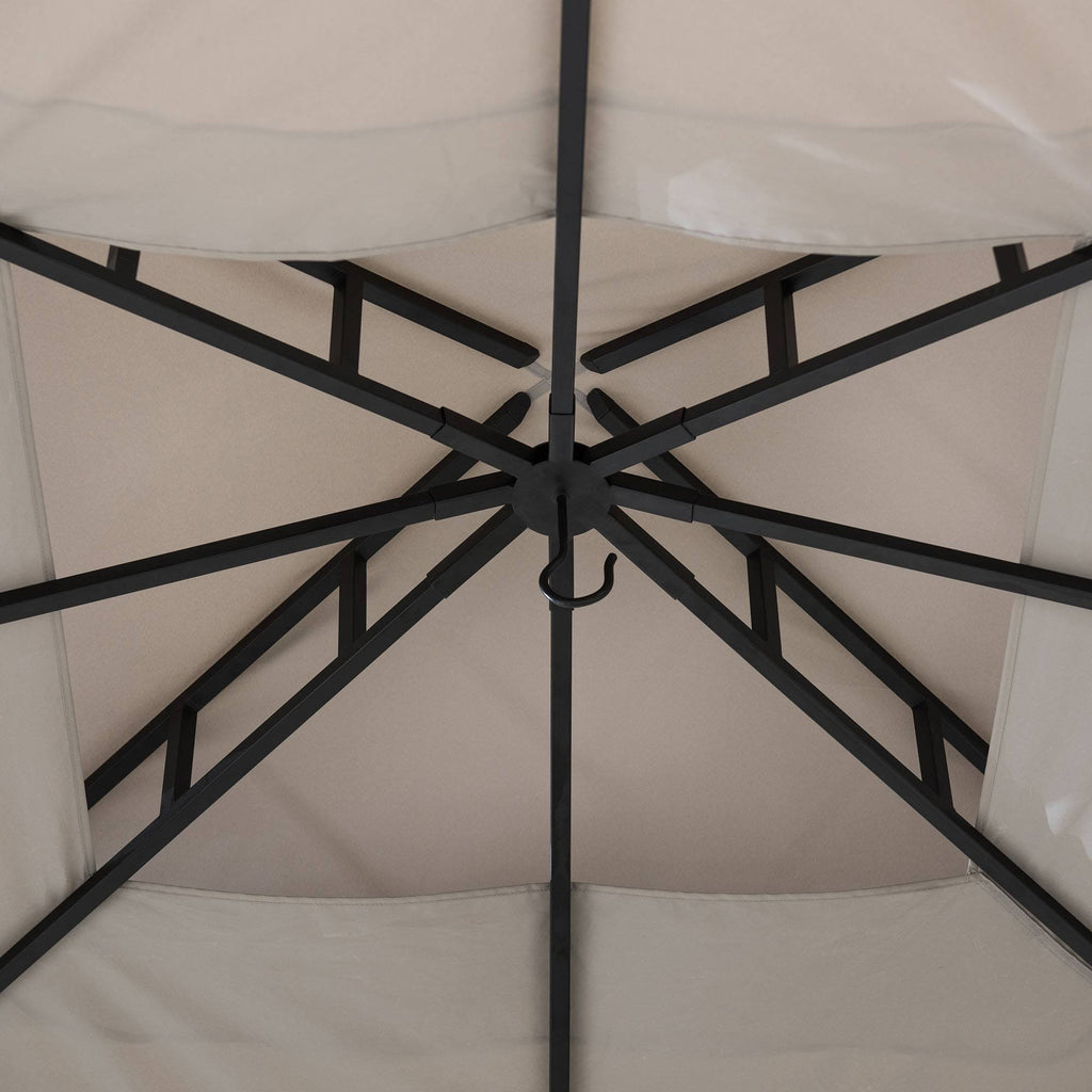 10x11 ft. Steel Gazebo with 2-Tier Hip Roof, Gray X855
