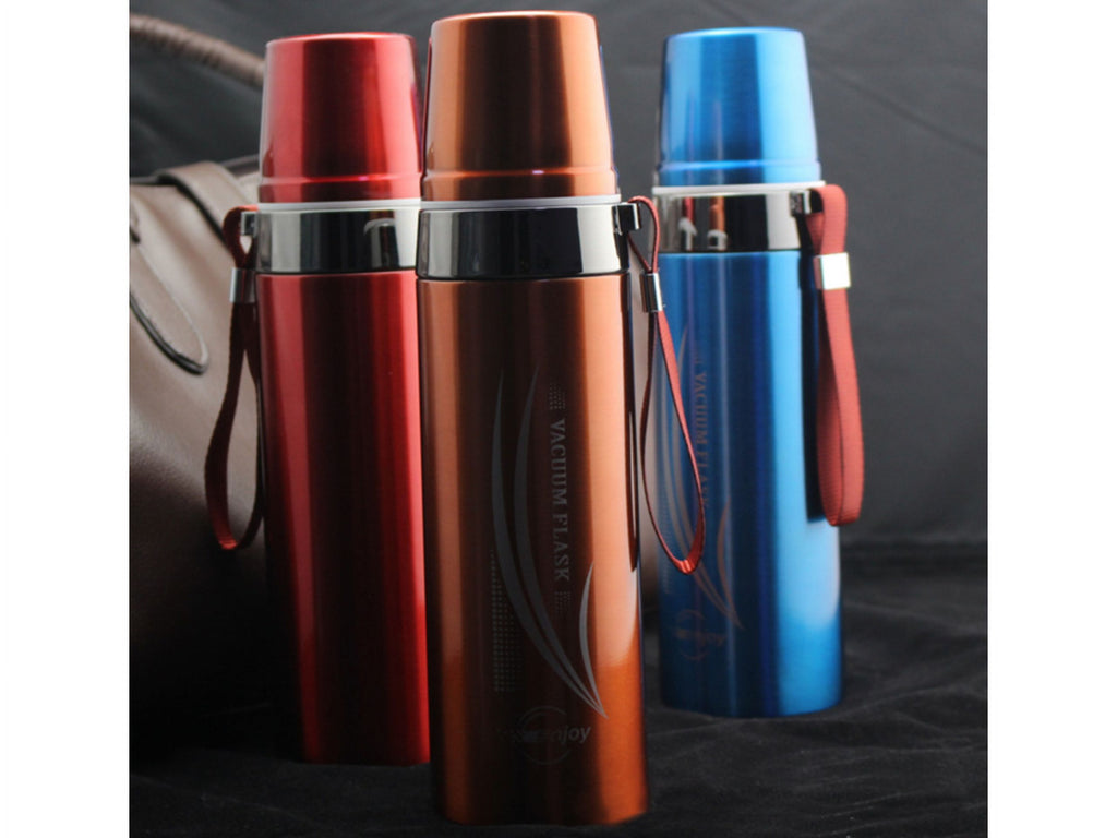 Silver Stainless Steel Vacuum Flask 750ML Water Bottle O97940