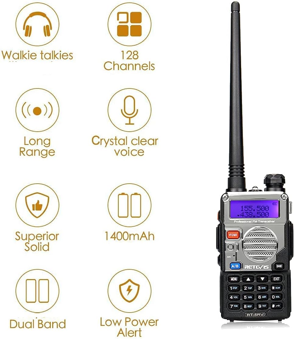 6 Pack Dual Band Rechargeable Walkie Talkies with 6-Way Charging Station H740