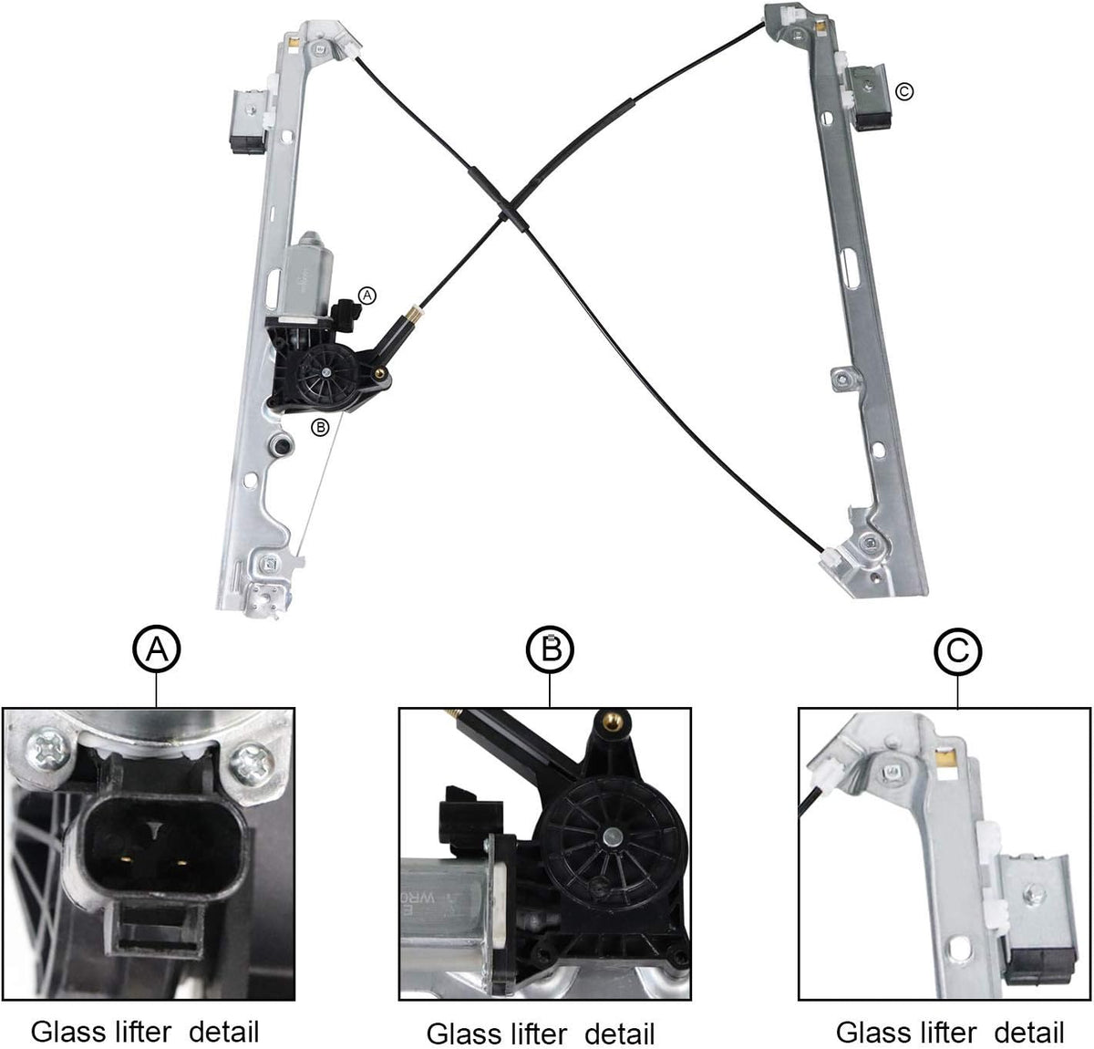 Front Driver Side Power Window Motor and Regulator Assembly for 2000-2006 GMC Yukon/Chevrolet Tahoe Pack of 2 P622800