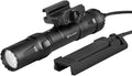 2000 Lumens Picatinny Rail Mounted Rechargeable Tactical Flashlight with Remote Pressure Switch, 300 Meters Beam Distance, Black X855960